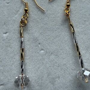 Elegant Gold and Silver Dangle Earrings Style# 028